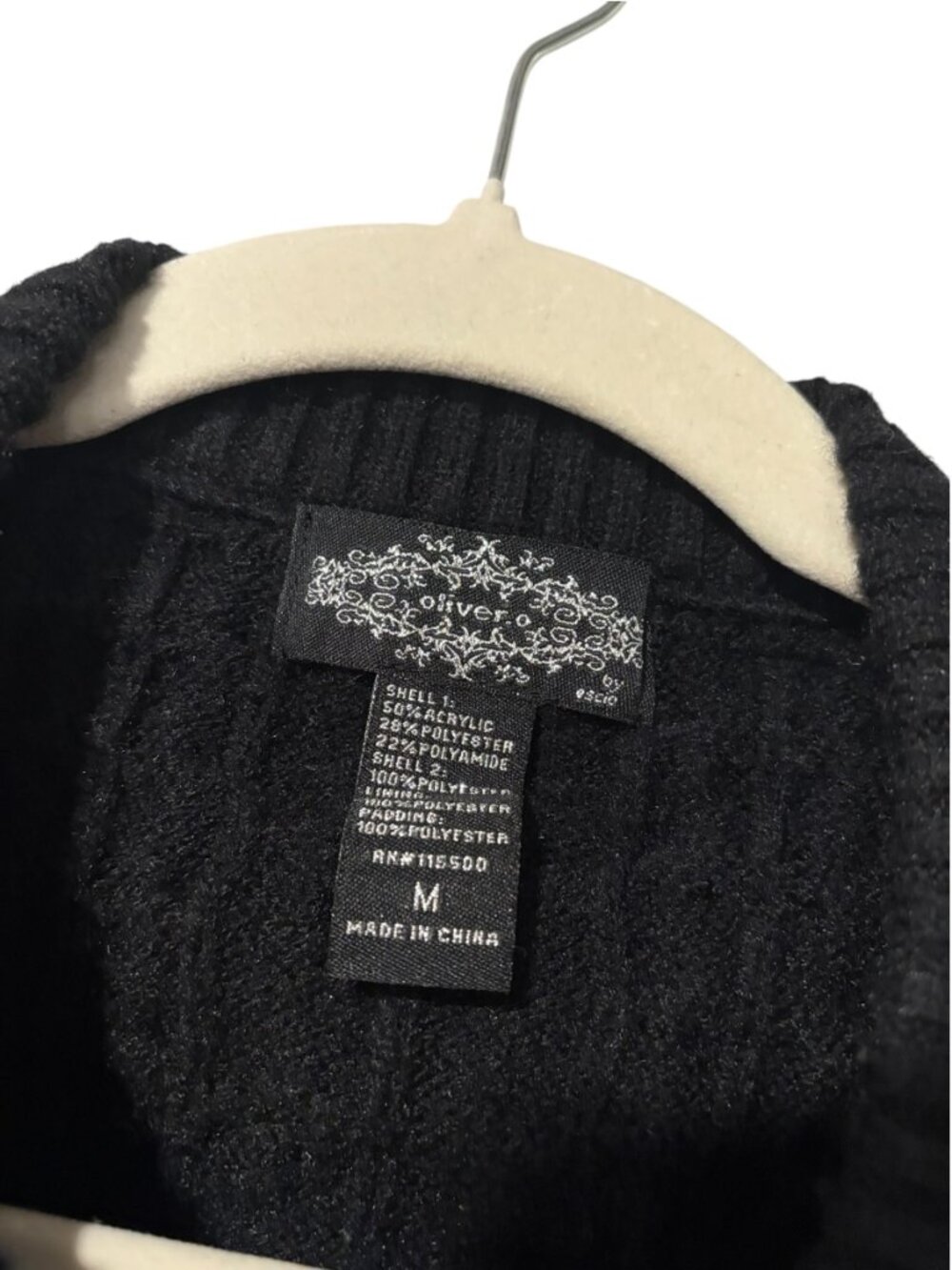 Oliver O Cable Knit Fringe Quilted Jacket - Picture 9 of 9